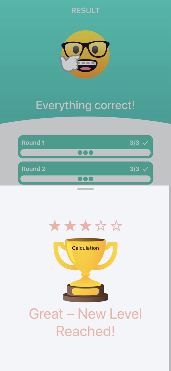 Manche de calcul en direct dans LOGIK Duell avec choix de réponses et minuteur